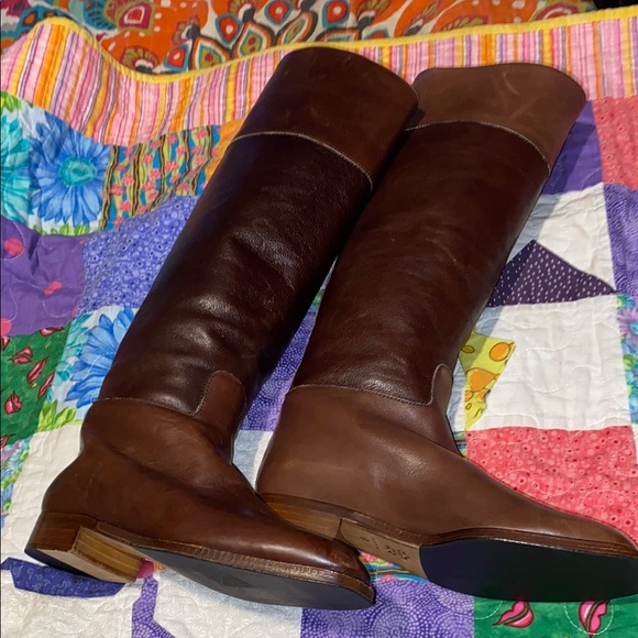 Brown Leather Knee-High Boots - Picture 6 of 13